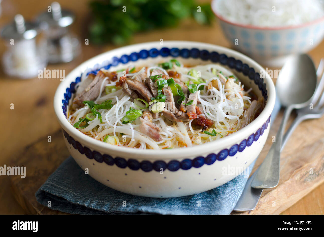 Singapore zuppa laksa Foto Stock