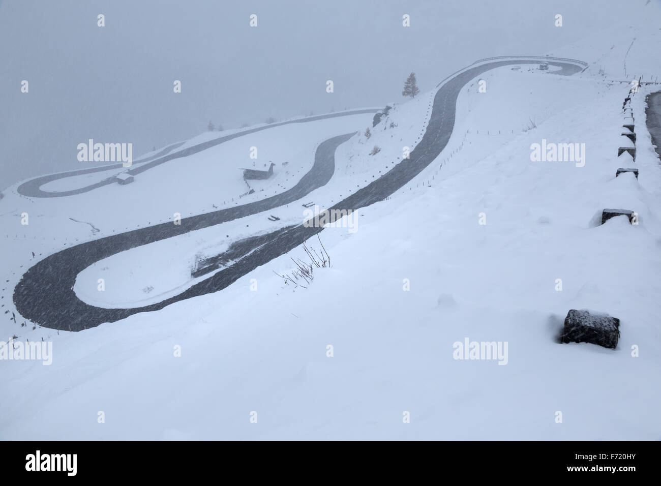 Il Großglockner alta Alpine strada in inverno, Alti Tauri Parco Nazionale, Austria, Europa Foto Stock