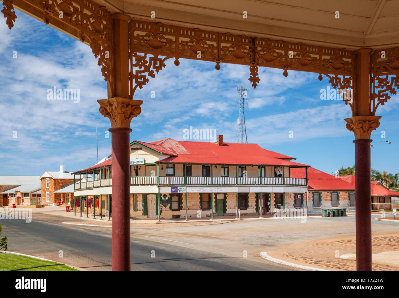 Australia, Australia occidentale, Mid West, Regione di Murchison, Cue, vista del Murchison Club Hotel Foto Stock