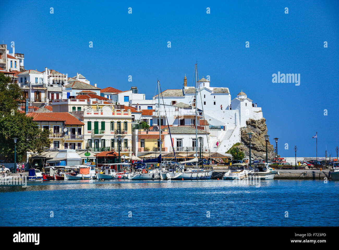 Skopelos città vecchia Foto Stock