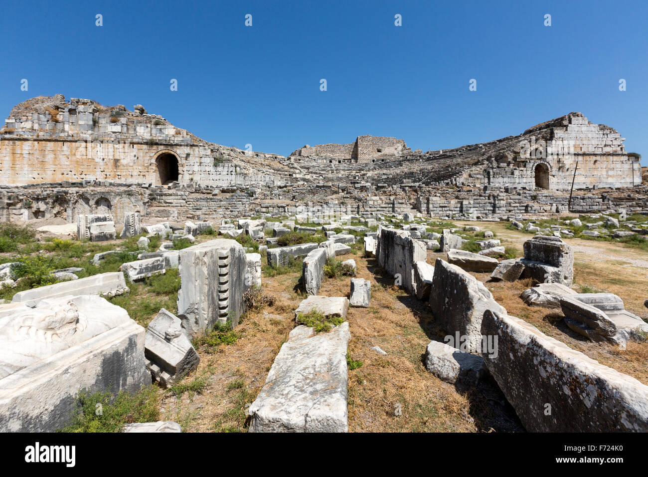 Il teatro di Mileto, Mileto antica città greca sulla costa occidentale dell'Anatolia, Foto Stock