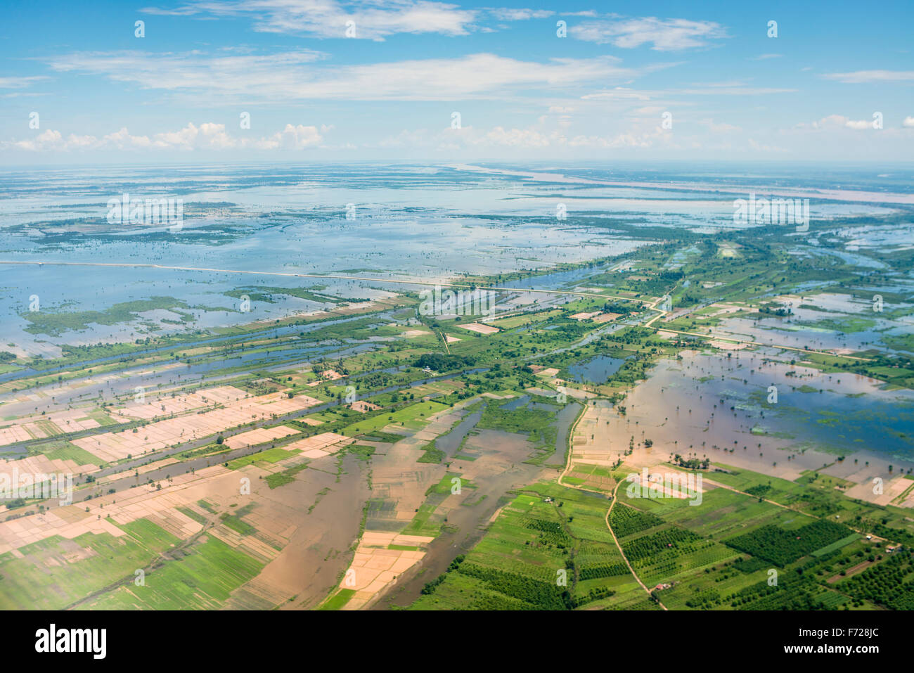 Il fiume Mekong in piena, Cambogia Foto Stock