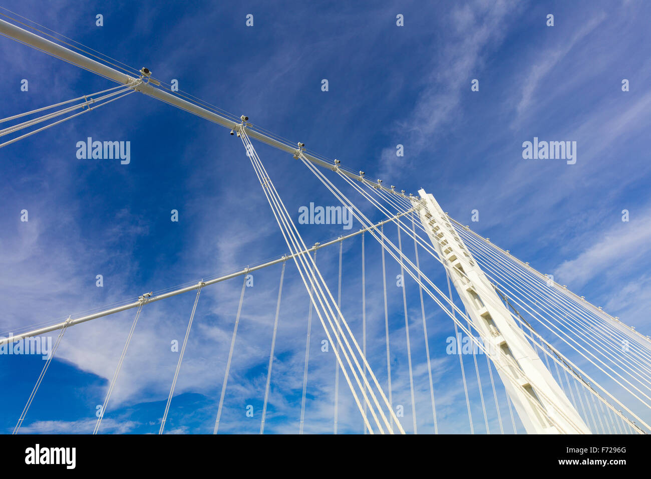 Cavi di sospensione sul nuovo span del San Francisco Oakland Bay Bridge. Foto Stock