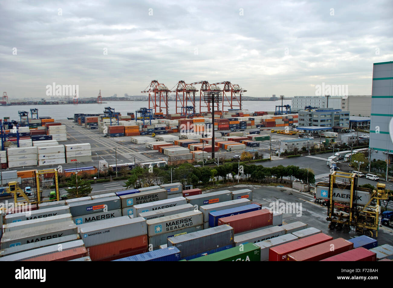 Terminale per container azienda Maersk Tokyo Giappone 14.12.2009 Foto Stock