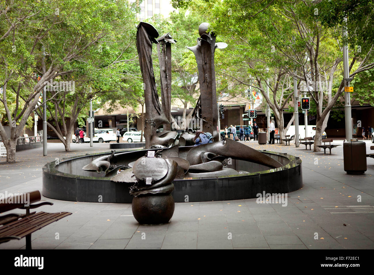 Tank Stream Fountain, fontana dell'acqua potabile, Alfred Street, Circular Quay, Sydney, NSW, nuovo Galles del Sud, Australia Foto Stock