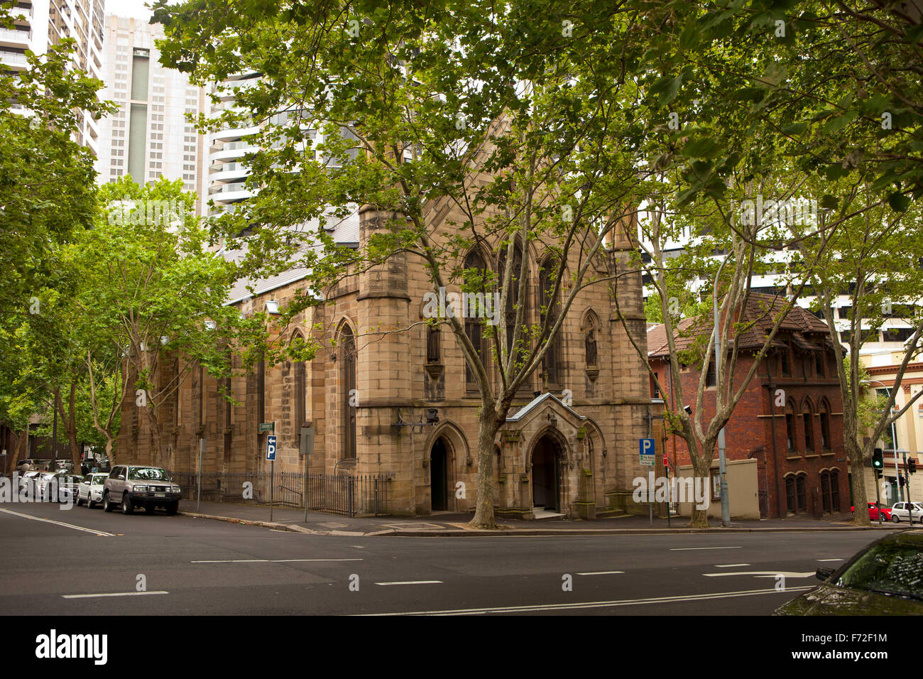 Chiesa cattolica di San Patrizio, Chiesa cattolica di San Patrizio, Parrocchia di San Patrizio, Grosvenor Street, The Rocks, Sydney, NSW, nuovo Galles del Sud, Australia Foto Stock