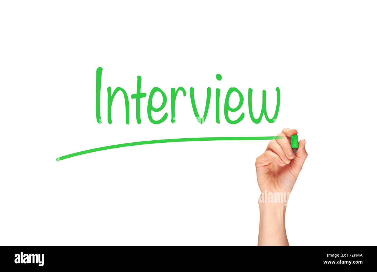 Intervista a induzione e titoli di formazione concetto. Foto Stock