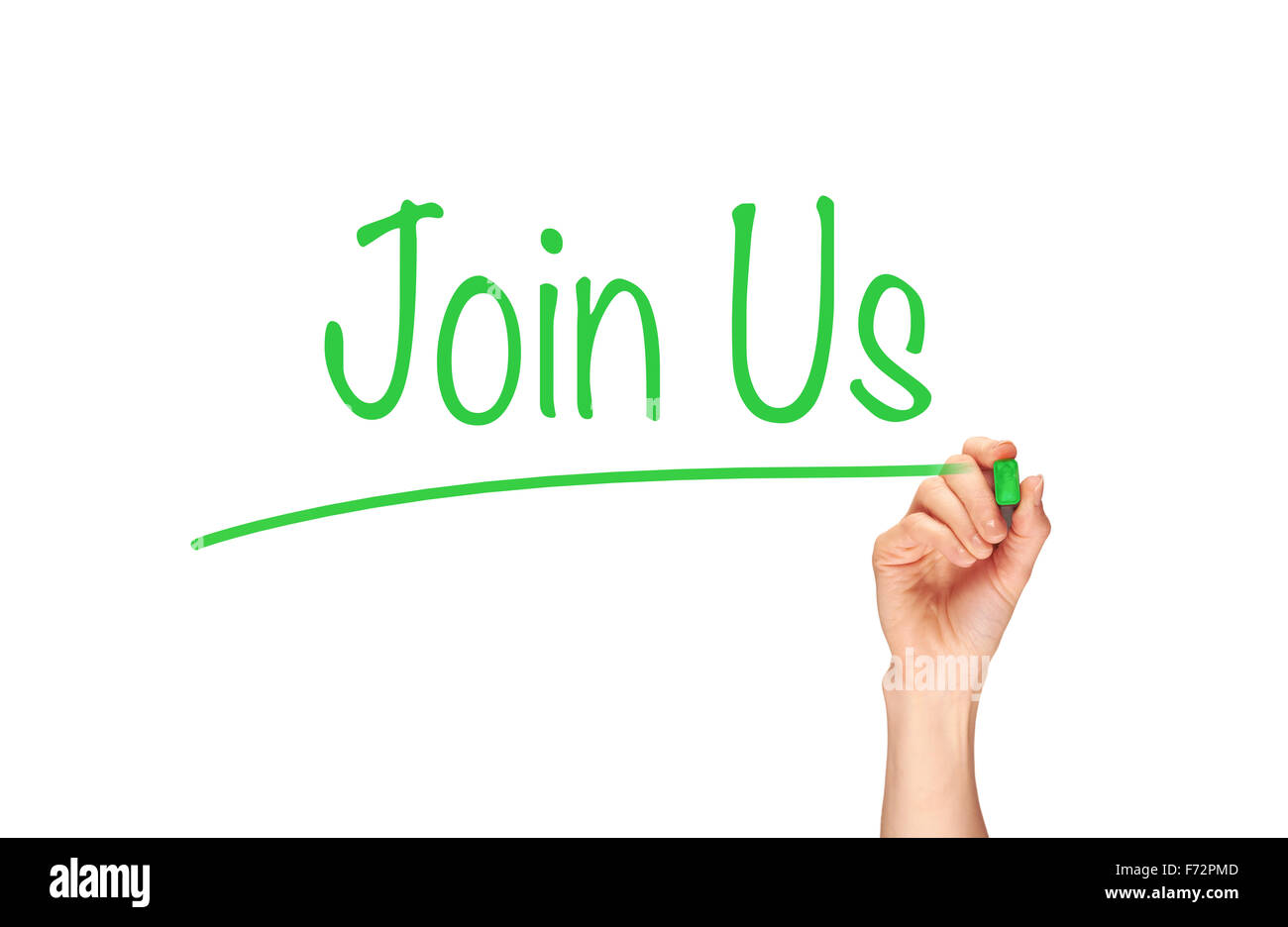 Unisciti a noi, l'induzione della formazione in primo piano concept. Foto Stock