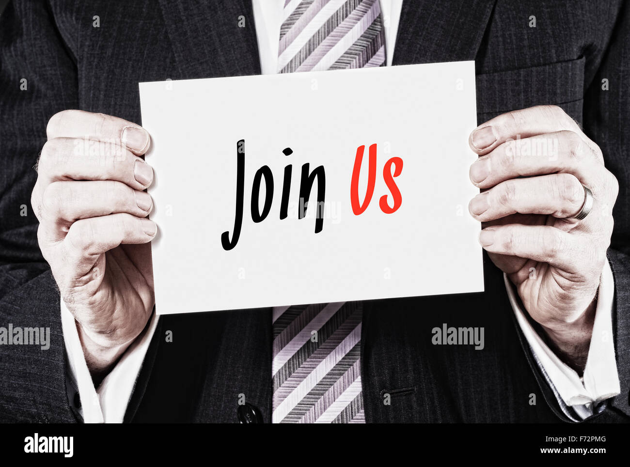 Unisciti a noi, l'induzione della formazione in primo piano concept. Foto Stock
