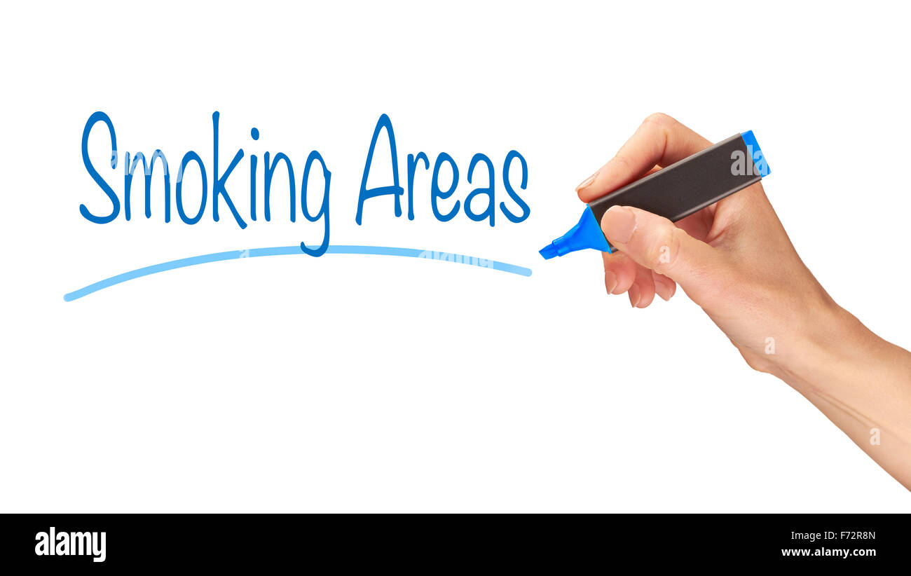 Aree per fumatori, induzione della formazione in primo piano concept. Foto Stock