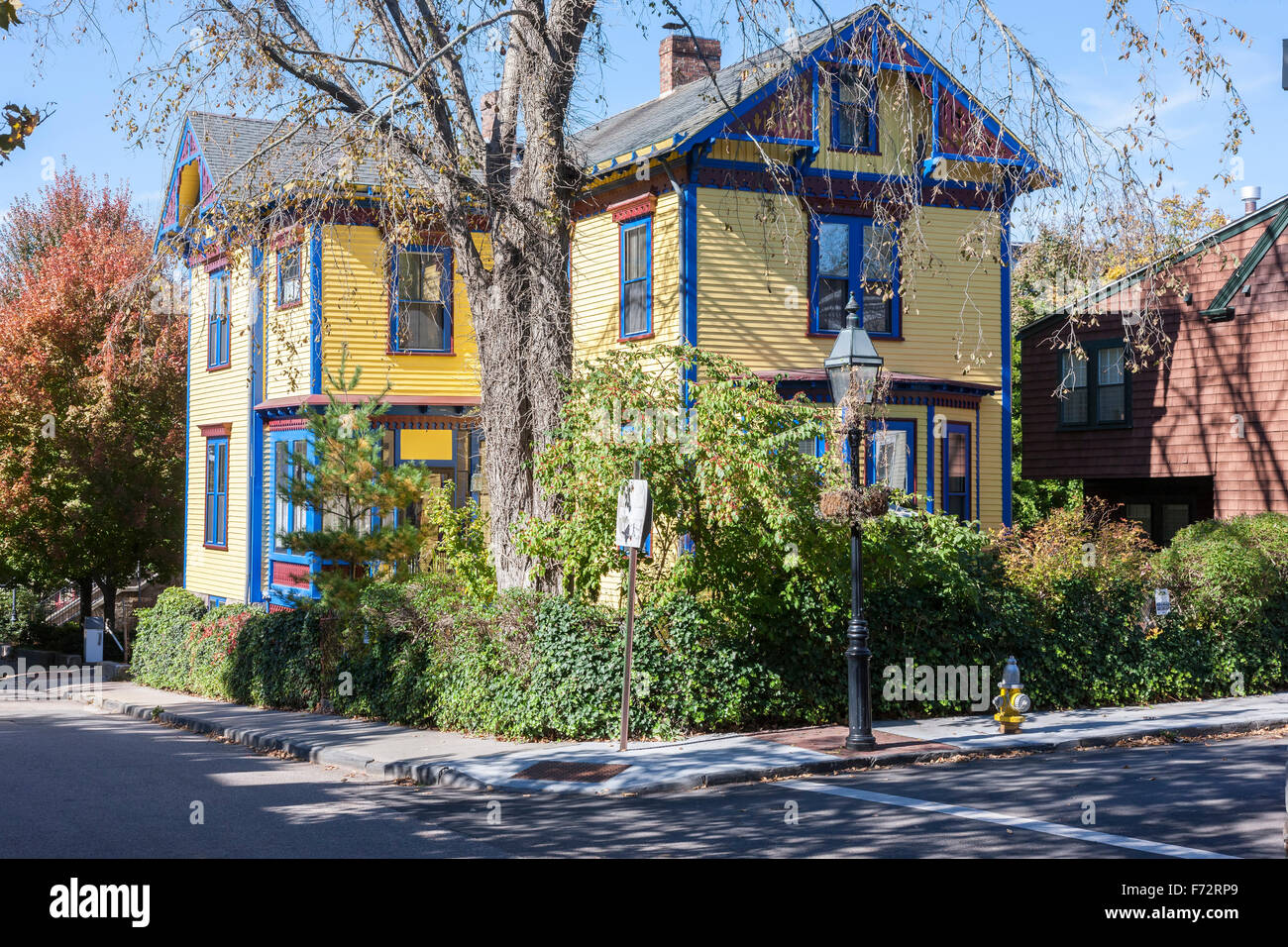 Xviii secolo coloniale placcati in legno case Newport, Rhode Island, U.S.A. Foto Stock