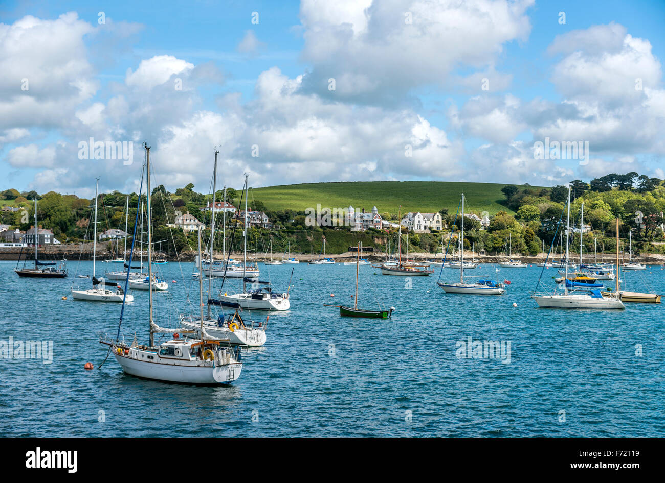 Vista sulla Marina di Falmouth, Cornovaglia, Inghilterra, Regno Unito Foto Stock