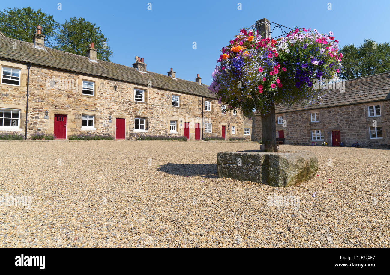 Blanchland piazza del villaggio nella Contea di Durham, campagna inglese. Foto Stock