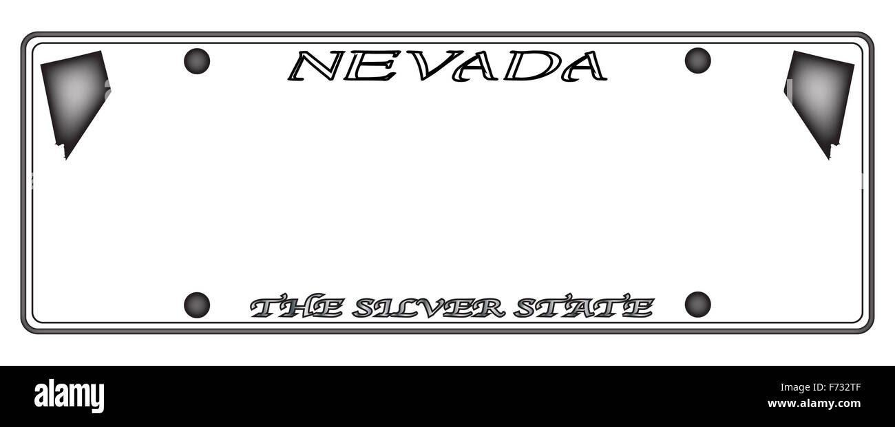 Una Stato di Nevada licenza design della piastra isolata su uno sfondo bianco Foto Stock