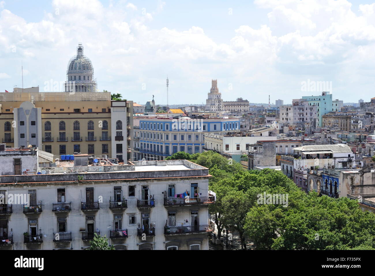 Centro di l'Avana vecchia città in Cuba, visualizzazione a monumenti architettonici. Foto Stock