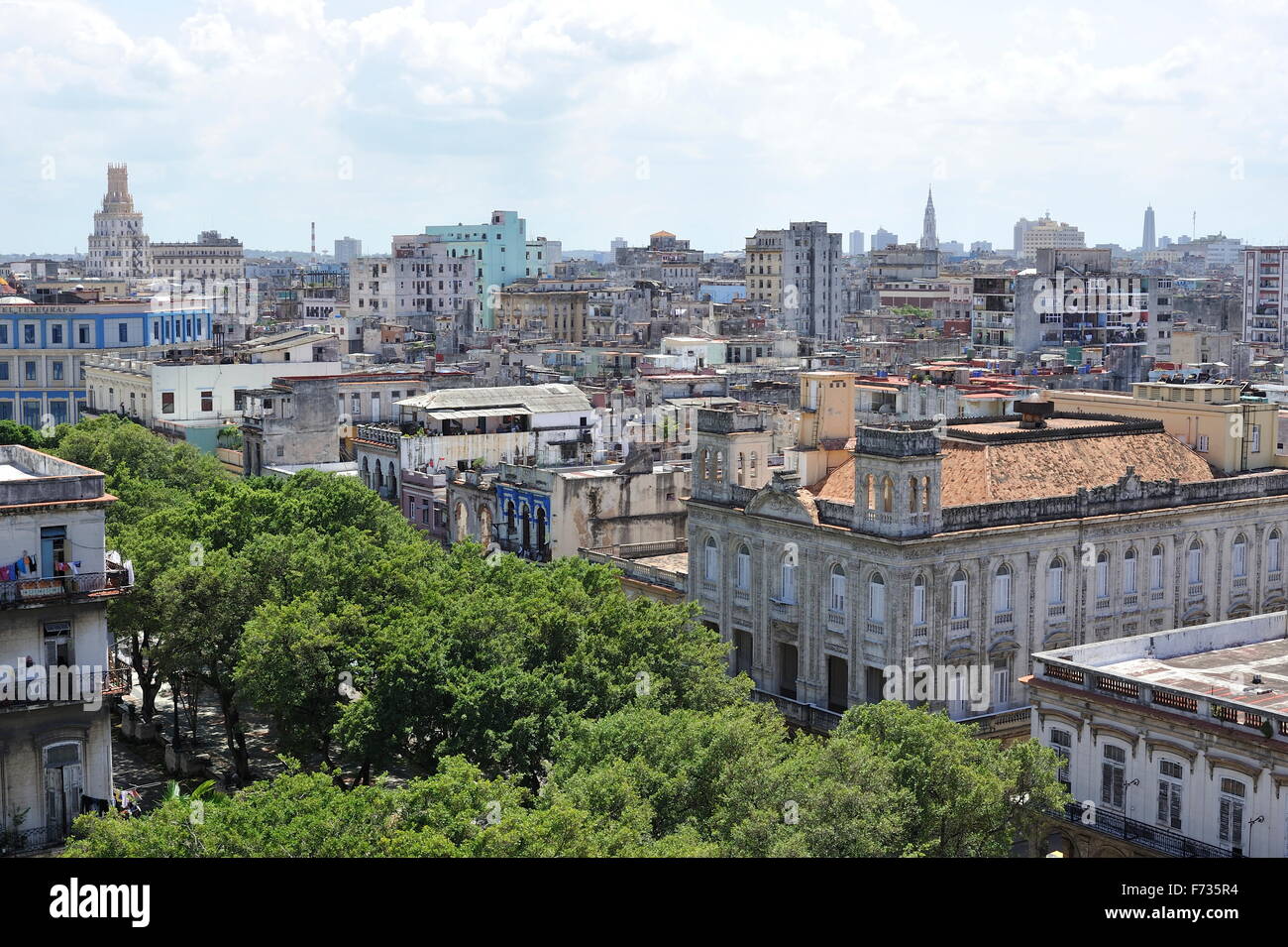 Centro di l'Avana vecchia città in Cuba, visualizzazione a monumenti architettonici. Foto Stock