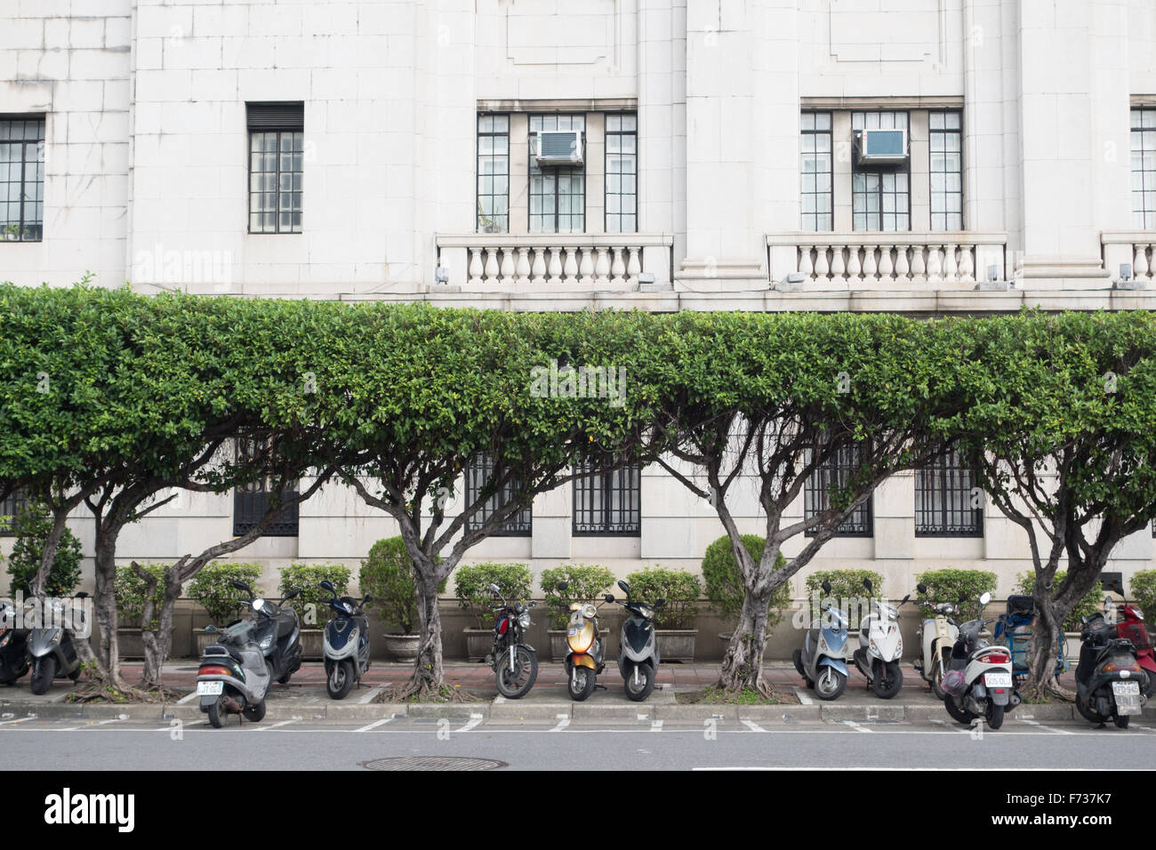 Taipei Moto parcheggio in strada Foto Stock