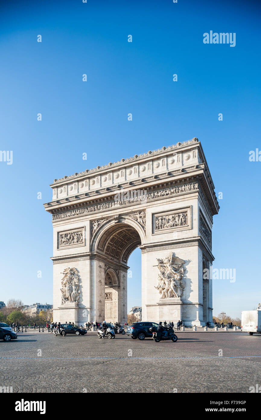 Francia, Parigi, Arc de Triomphe de l'etoile Foto Stock