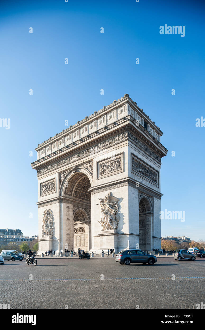Francia, Parigi, Arc de Triomphe de l'etoile Foto Stock