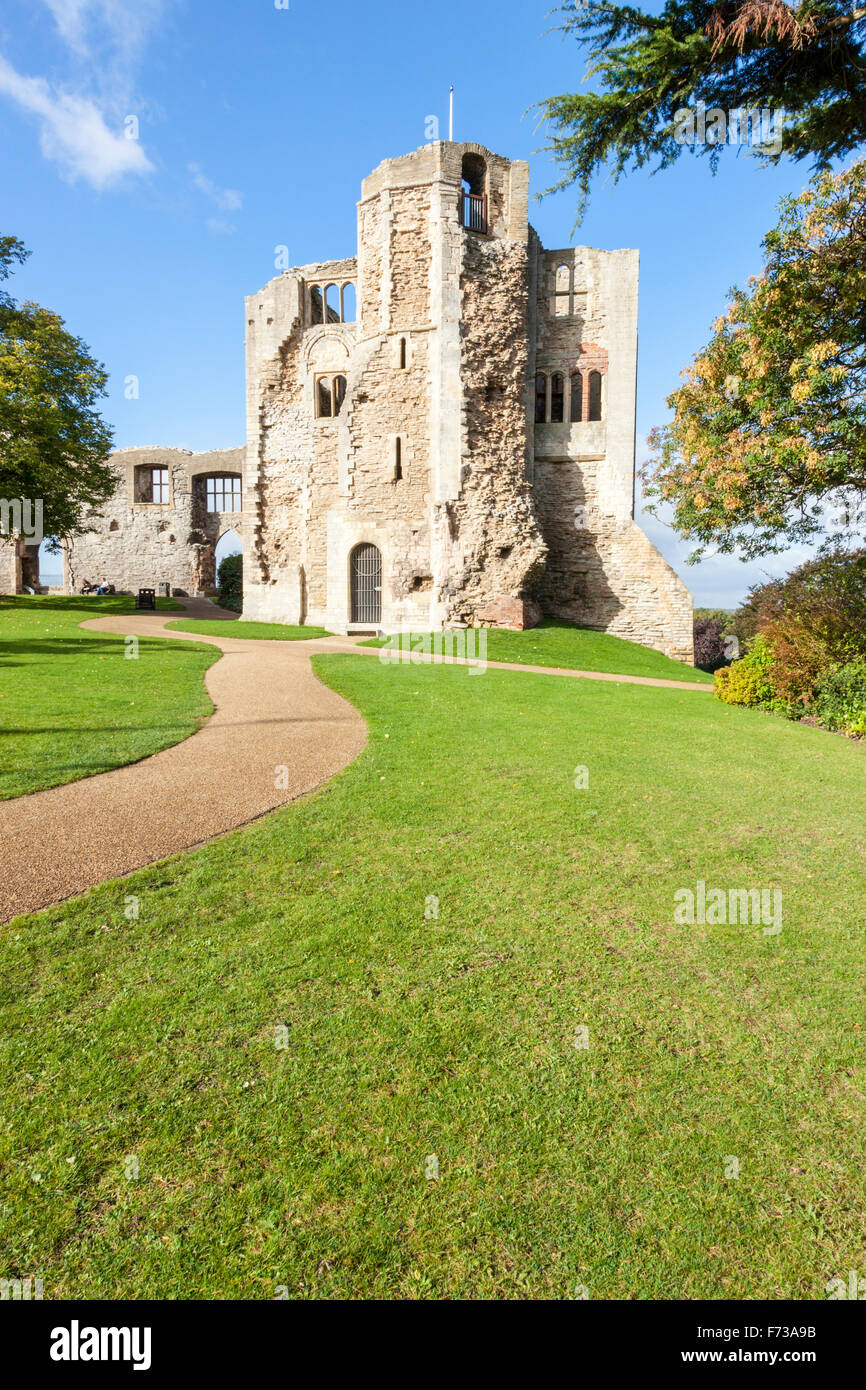 Una sezione di motivi e resti di Newark Castle, Newark on Trent, Nottinghamshire, England, Regno Unito Foto Stock