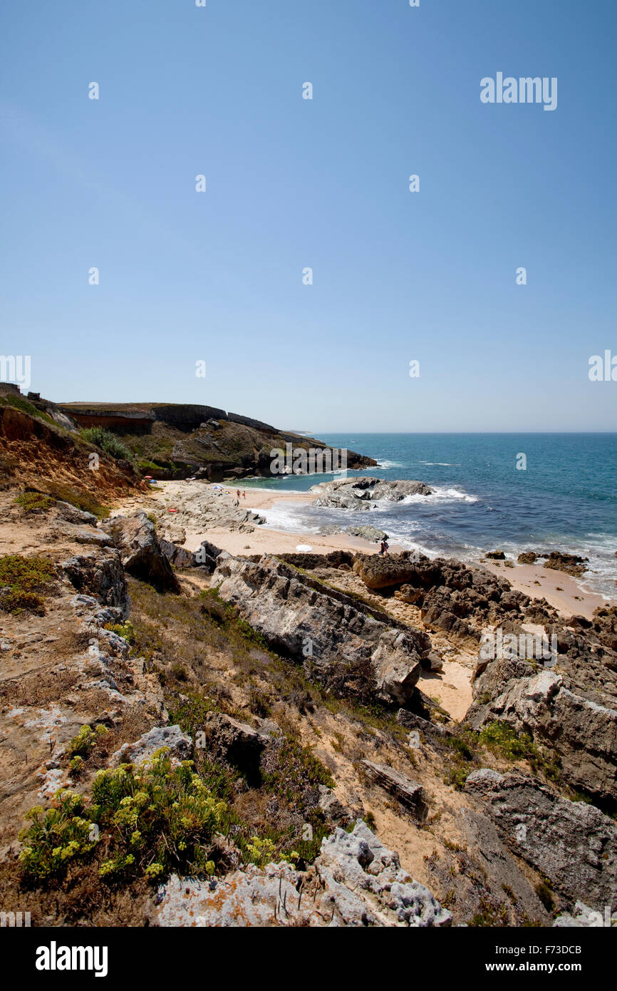 Praia da Ilha do Pessegueiro, Porto Covo, Alentejo, Portogallo. Foto Stock