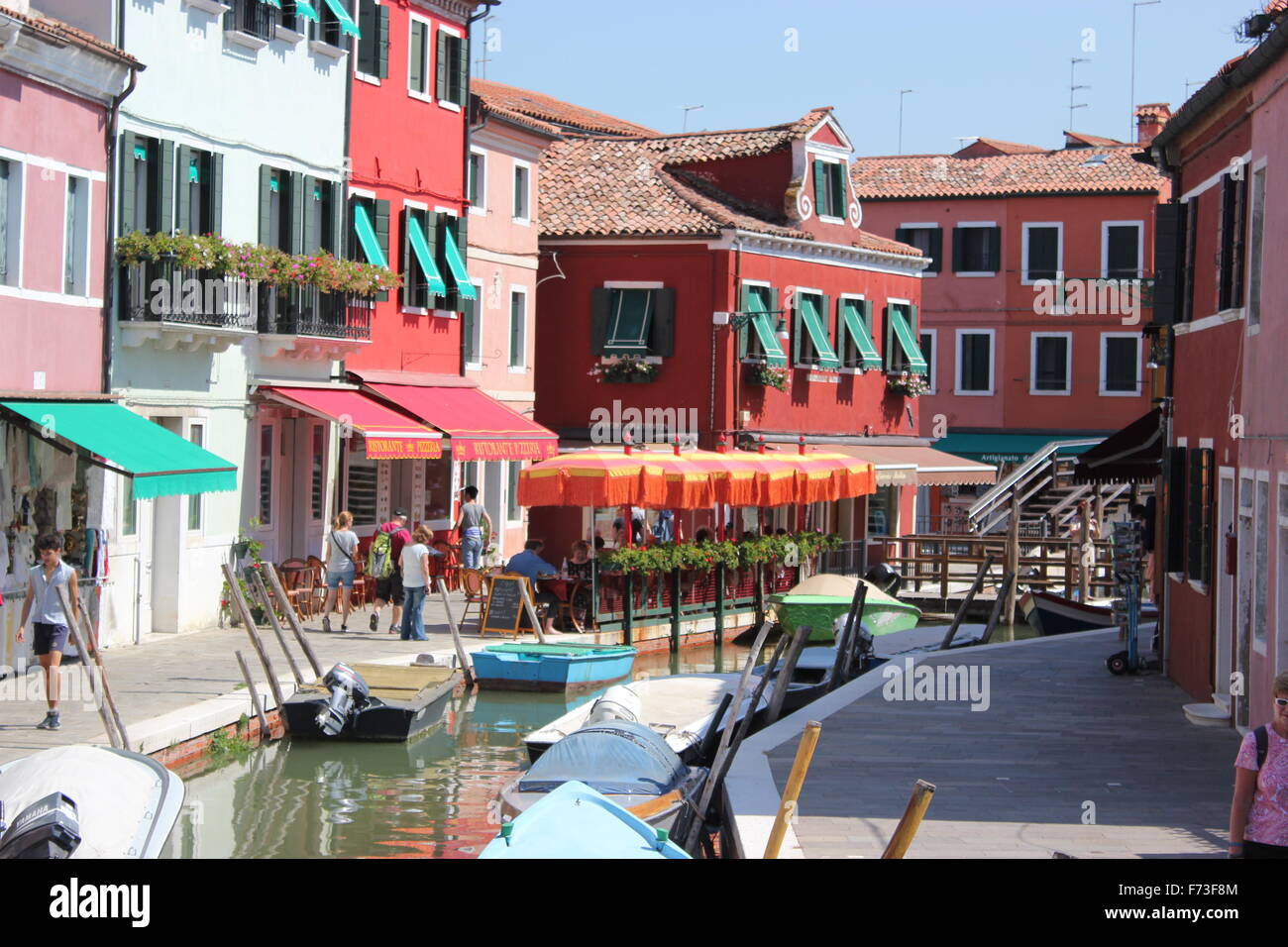 Case colorate di Burano Venezia Italia Foto Stock