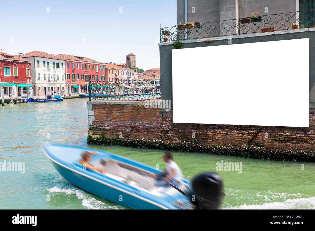 Tabellone vuoto con copia spazio della parete a venezia, Italia Foto Stock