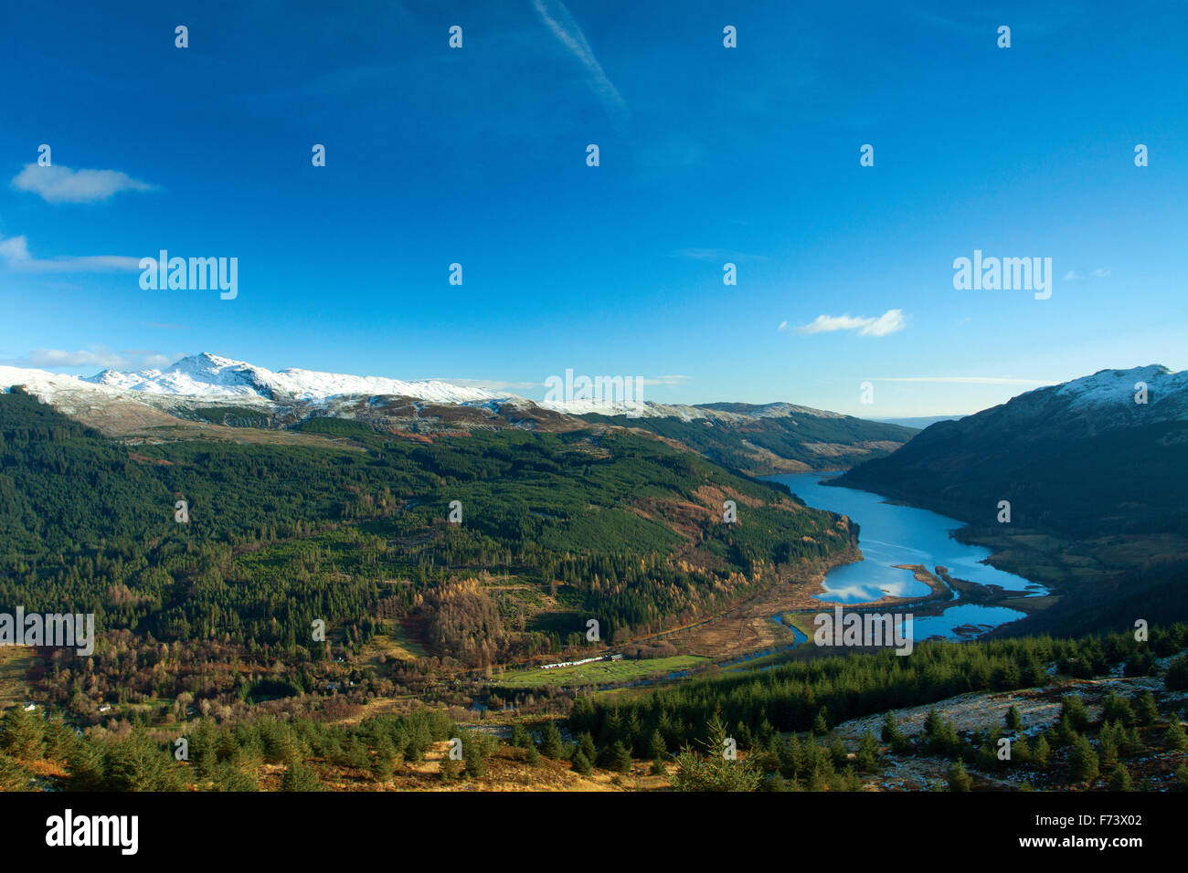 Loch Lubnaig da Beinn un t-Sidhein, Strathyre, Loch Lomond e il Trossachs National Park, Stirlingshire Foto Stock