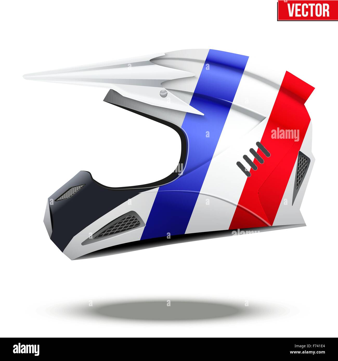 Originale di caschi motociclistici con bandiera. Extreme enduro motocross stile. Illustrazione Vettoriale. Illustrazione Vettoriale