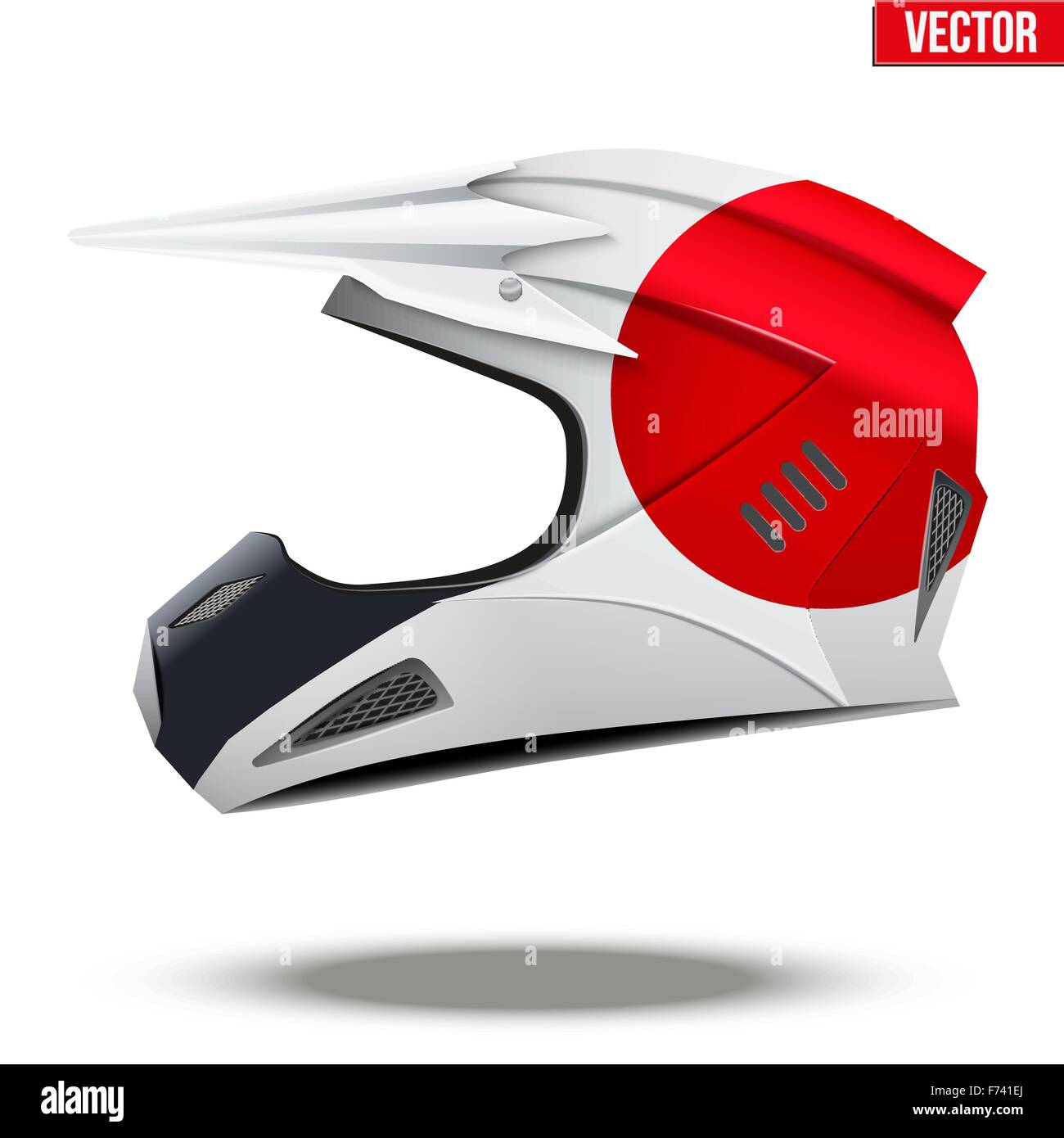 Originale di caschi motociclistici con bandiera. Extreme enduro motocross stile. Illustrazione Vettoriale. Illustrazione Vettoriale