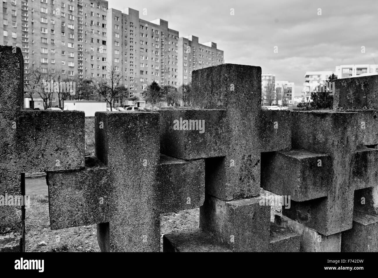 Monumenti cimiteriali Zaspa di eroi. Le vittime del nazismo e la seconda guerra mondiale. Foto Stock