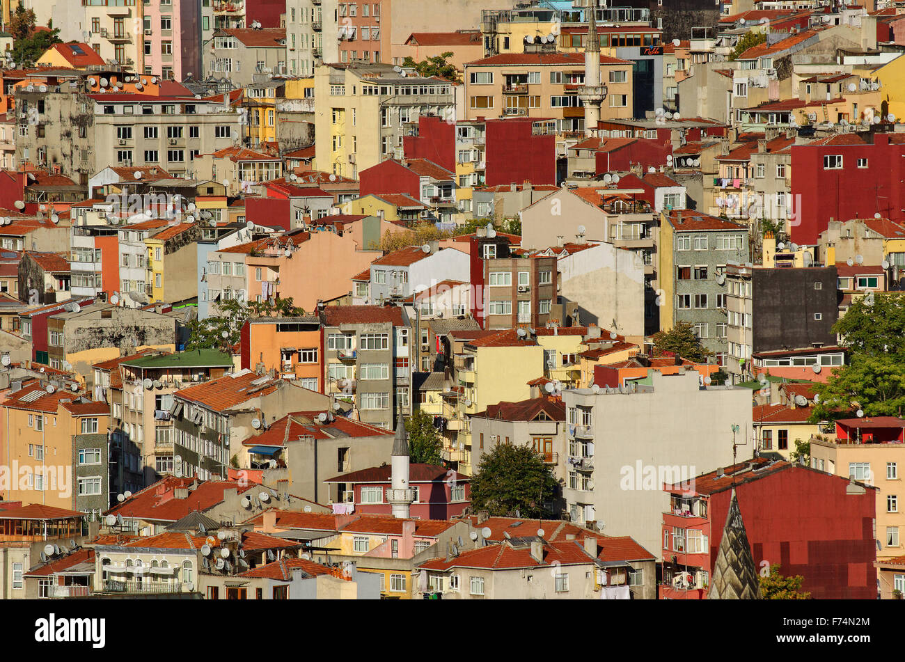 Alta densità alloggiamento in Besiktas, Istanbul, Turchia Foto Stock