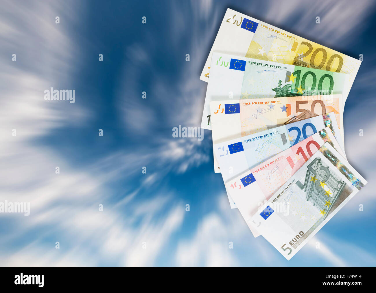 Assortimento di banconote in euro. Foto Stock