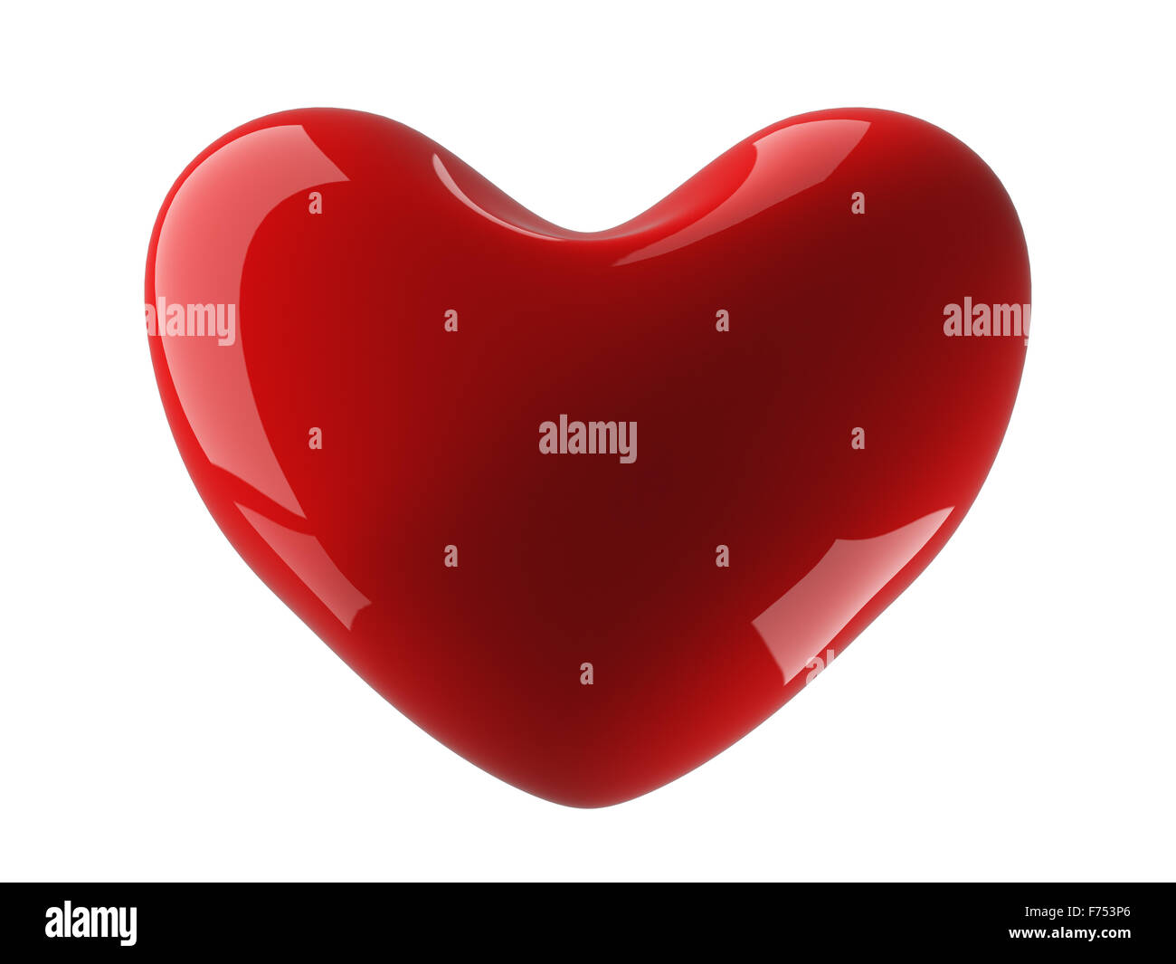 Cuore isolato su uno sfondo bianco. Immagine 3D. Foto Stock