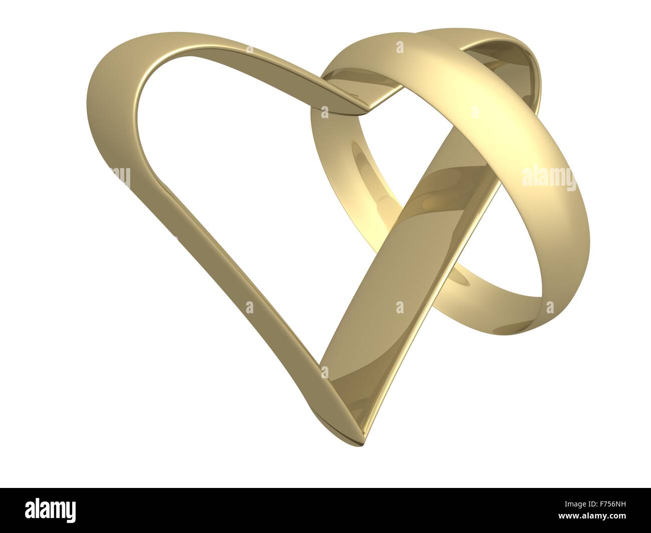 Cuore d'oro e anello. 3D MAGE. Foto Stock