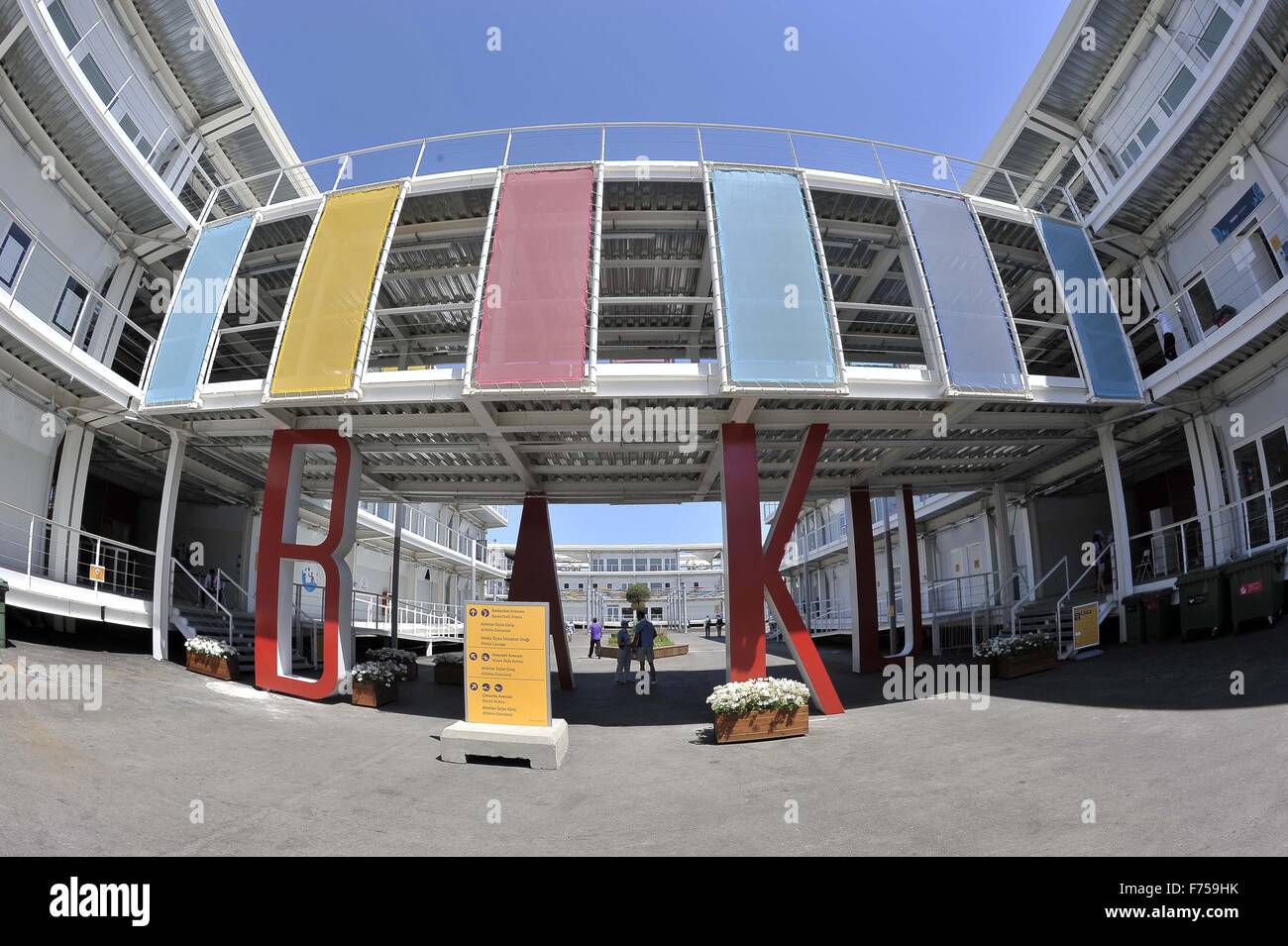 Un GV all ingresso della Pallanuoto Arena. Unione parco giochi. Pallanuoto Arena. Baku. Azerbaigian. Baku2015. 1° European Games. 14/06/2015. Foto Stock