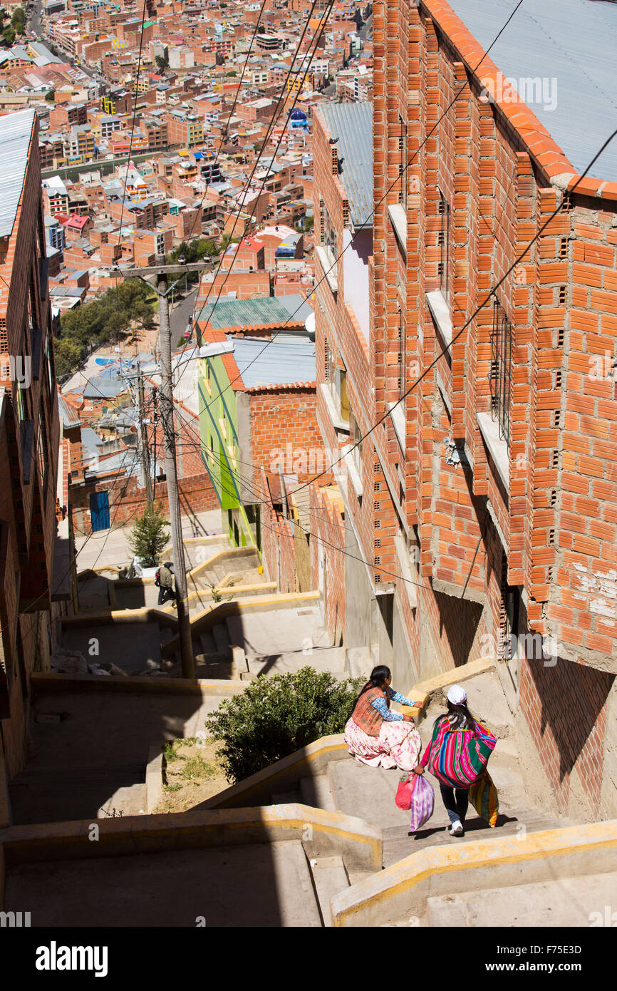 La Paz in Bolivia. La Paz sarà probabilmente la prima città capitale del mondo che dovrà essere in gran parte abbandonato a causa della mancanza Foto Stock