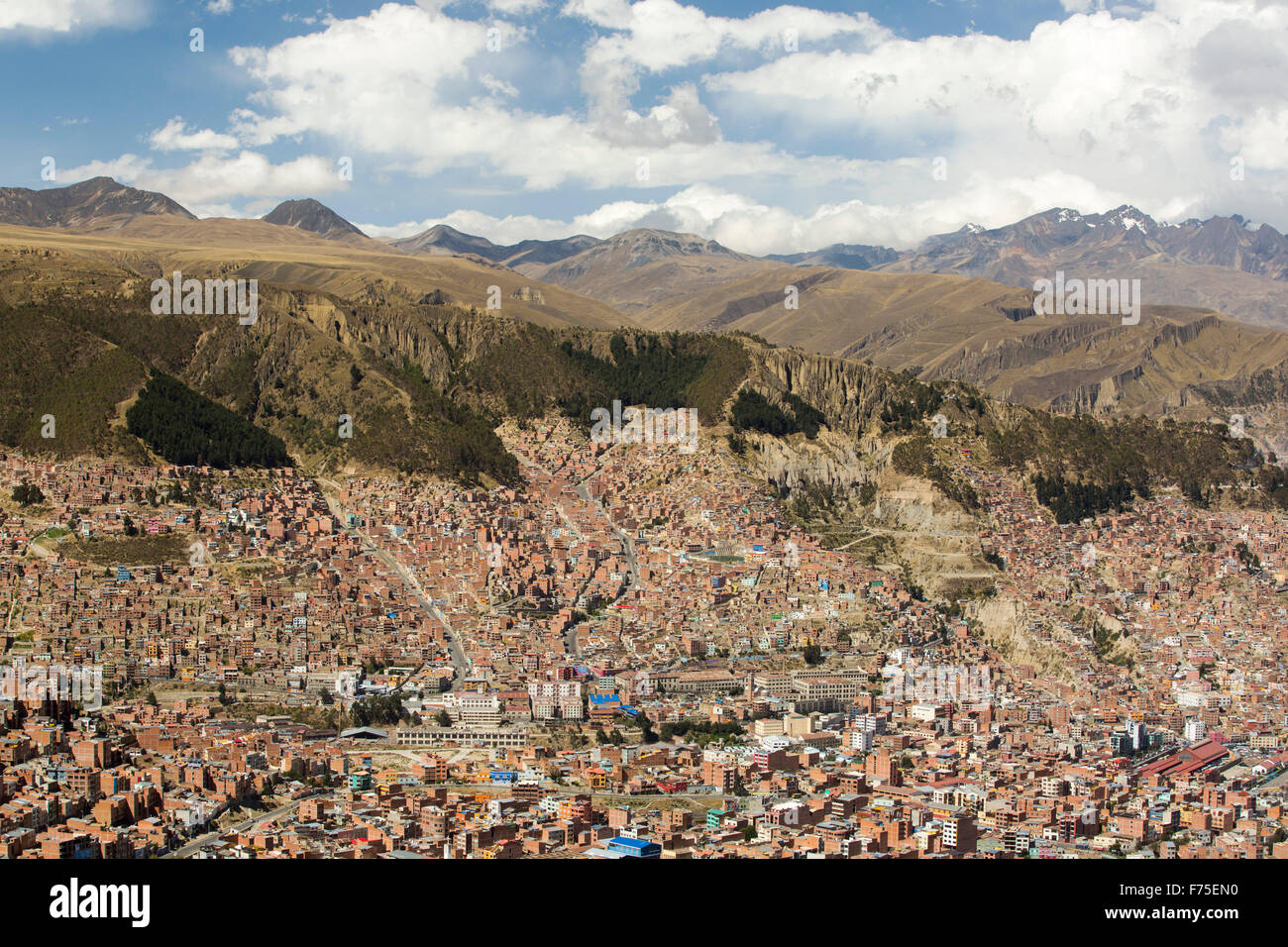 La Paz in Bolivia. La Paz sarà probabilmente la prima città capitale del mondo che dovrà essere in gran parte abbandonato a causa della mancanza Foto Stock