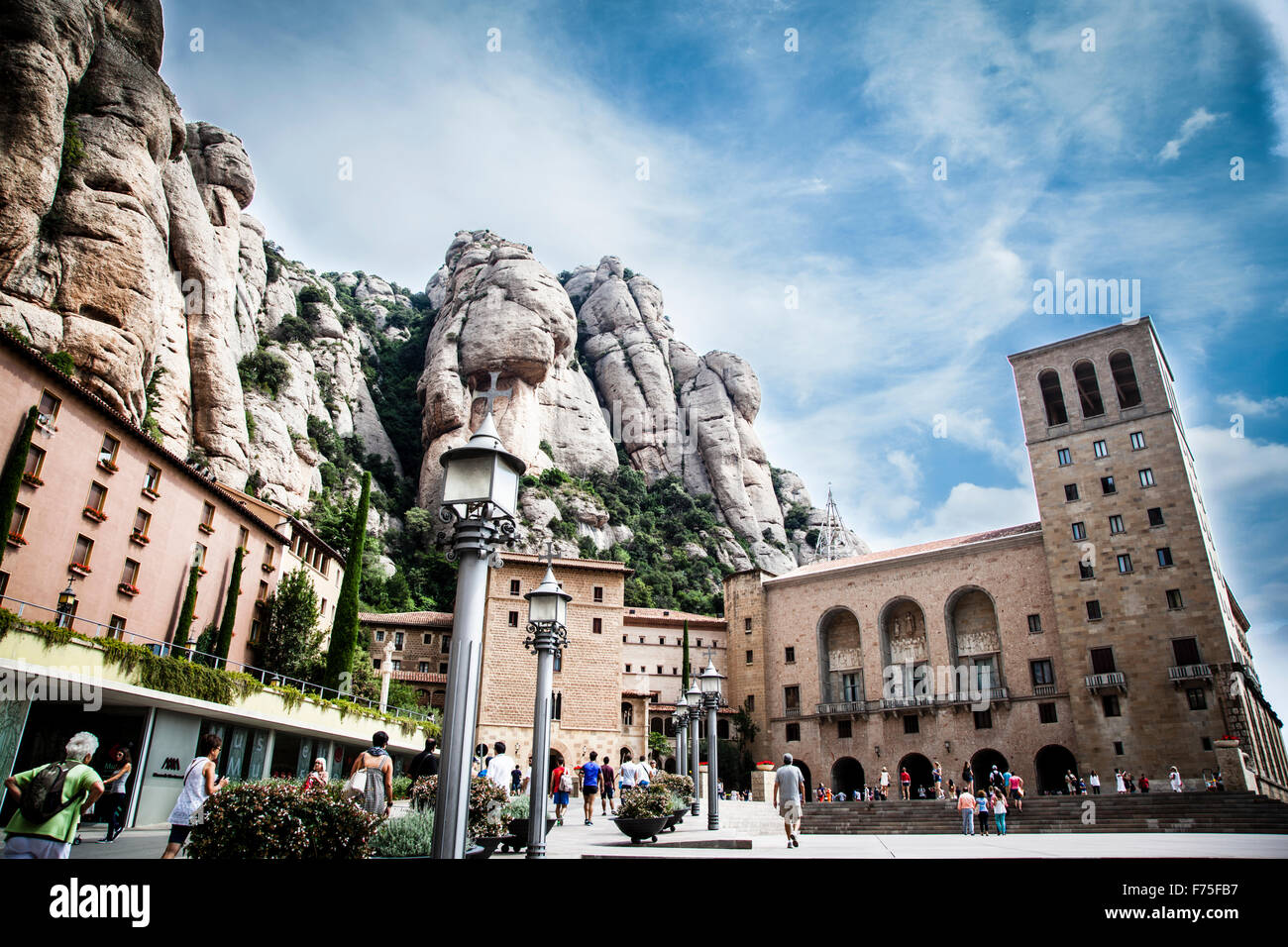 Monastero di Montserrat in primavera. Barcellona Catalogna Foto Stock