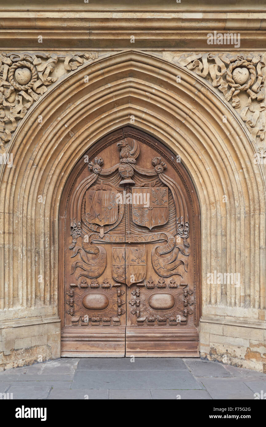 Gate di Abbazia di Bath in bagno, Somerset England Regno Unito Regno Unito Foto Stock