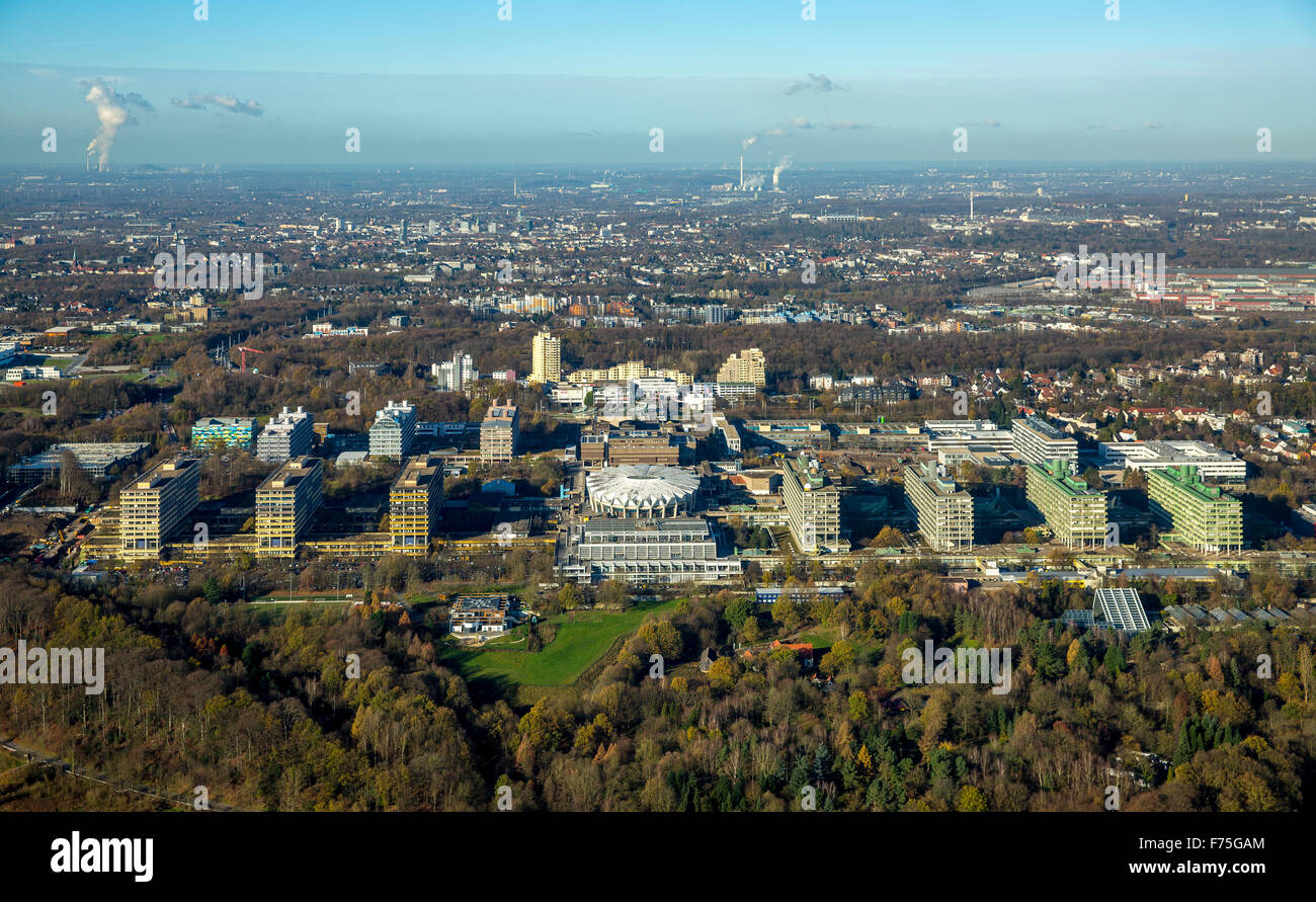 Ristrutturazione e nuove costruzioni a causa di problemi di amianto, guardare la Ruhr University di Bochum, strofinare, demolizione di ingegneria Foto Stock