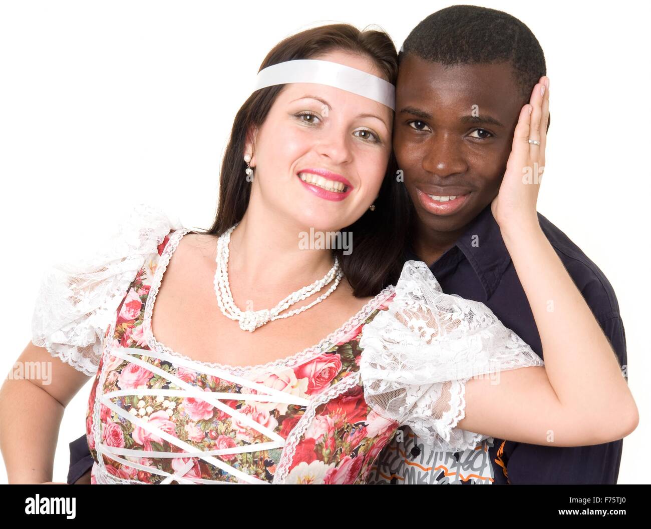Uomo nero e bianco donna Foto Stock