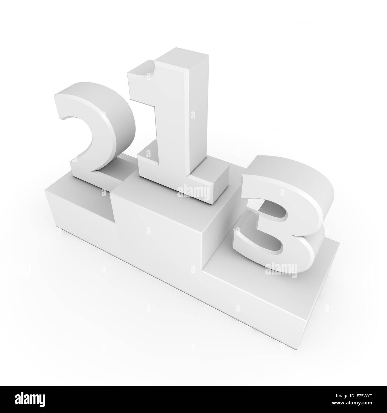 Vittoria podio - bianco con i numeri 1, 2, 3 Foto Stock