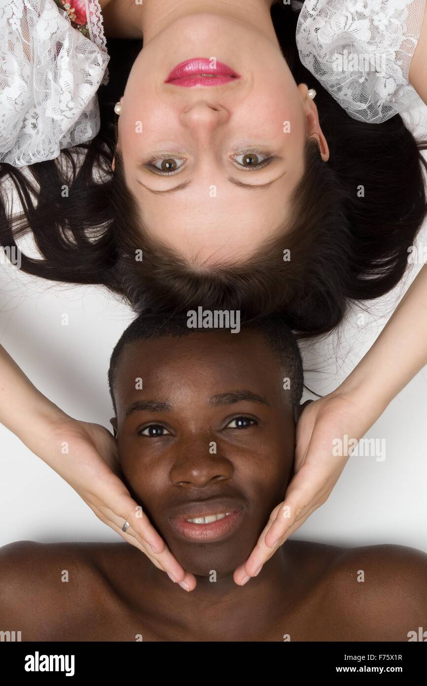 Uomo nero e bianco donna Foto Stock