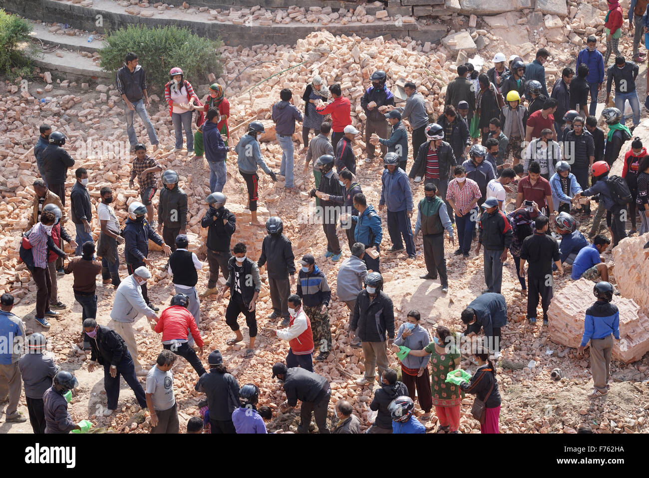 Torre Dharahara dopo il terremoto, Kathmandu, Nepal, asia Foto Stock