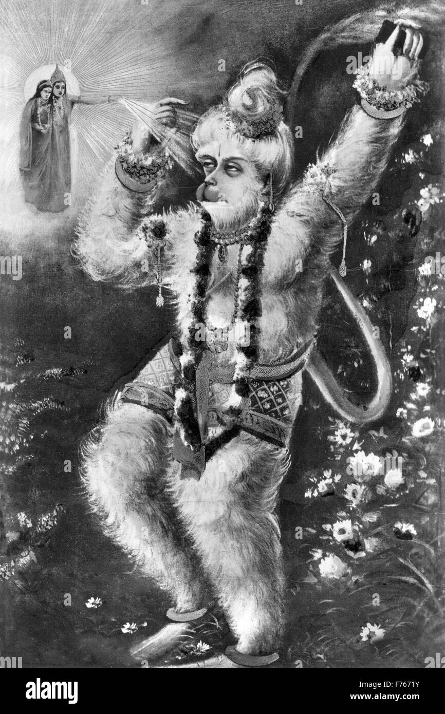 RAM Sita Hanuman pittura, india, asia Foto Stock
