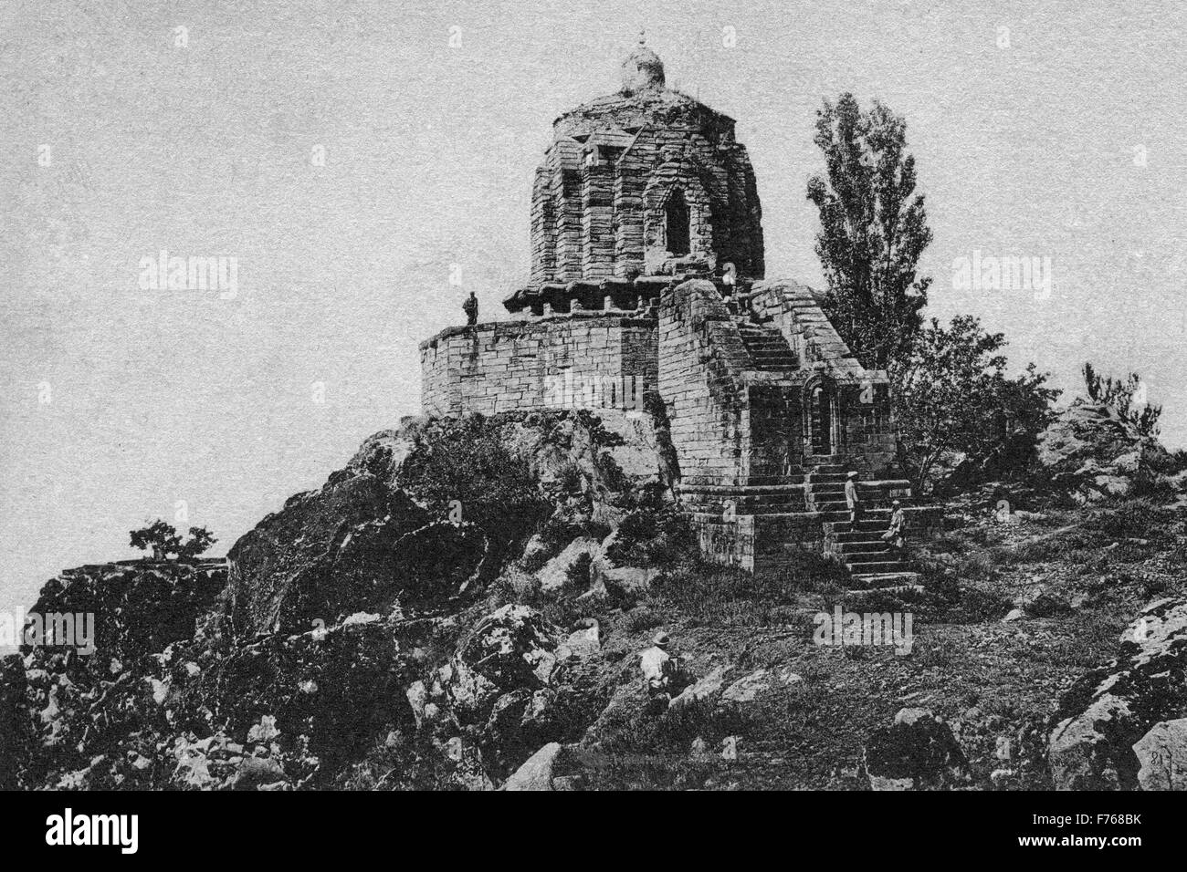 Foto d'epoca di Shankaracharya tempio, Srinagar, Jammu e Kashmir India Foto Stock