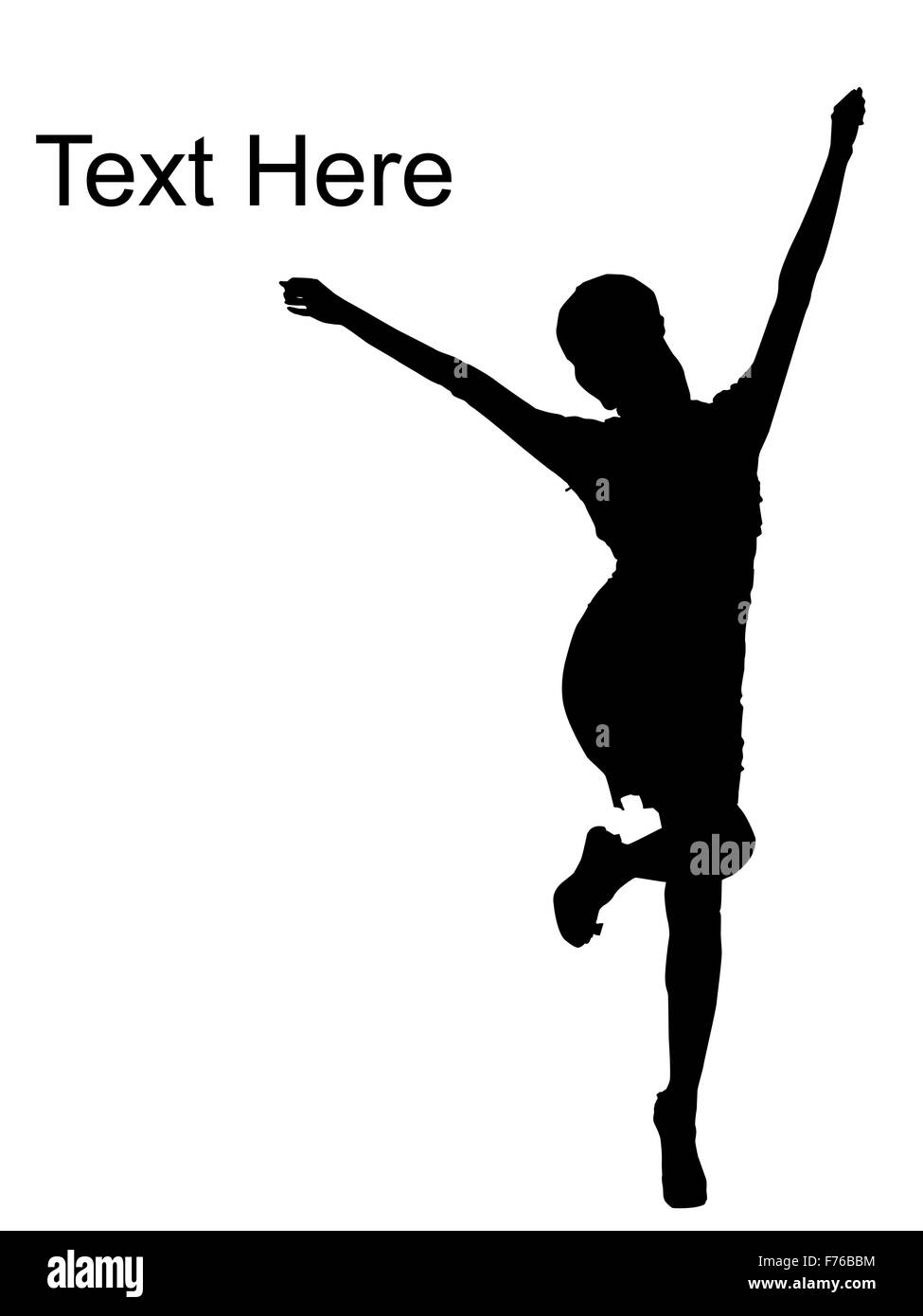 Dancing posa della giovane donna Foto Stock