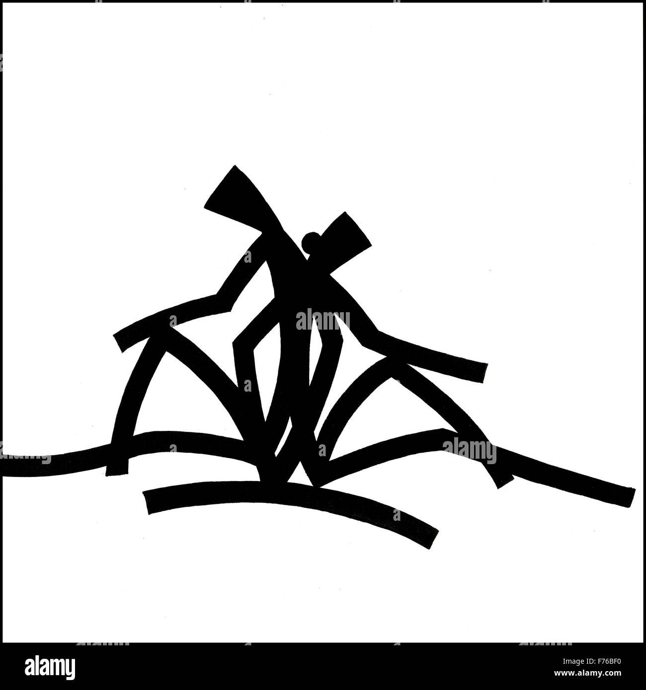 Illustrazione disegno della linea di amanti Foto Stock