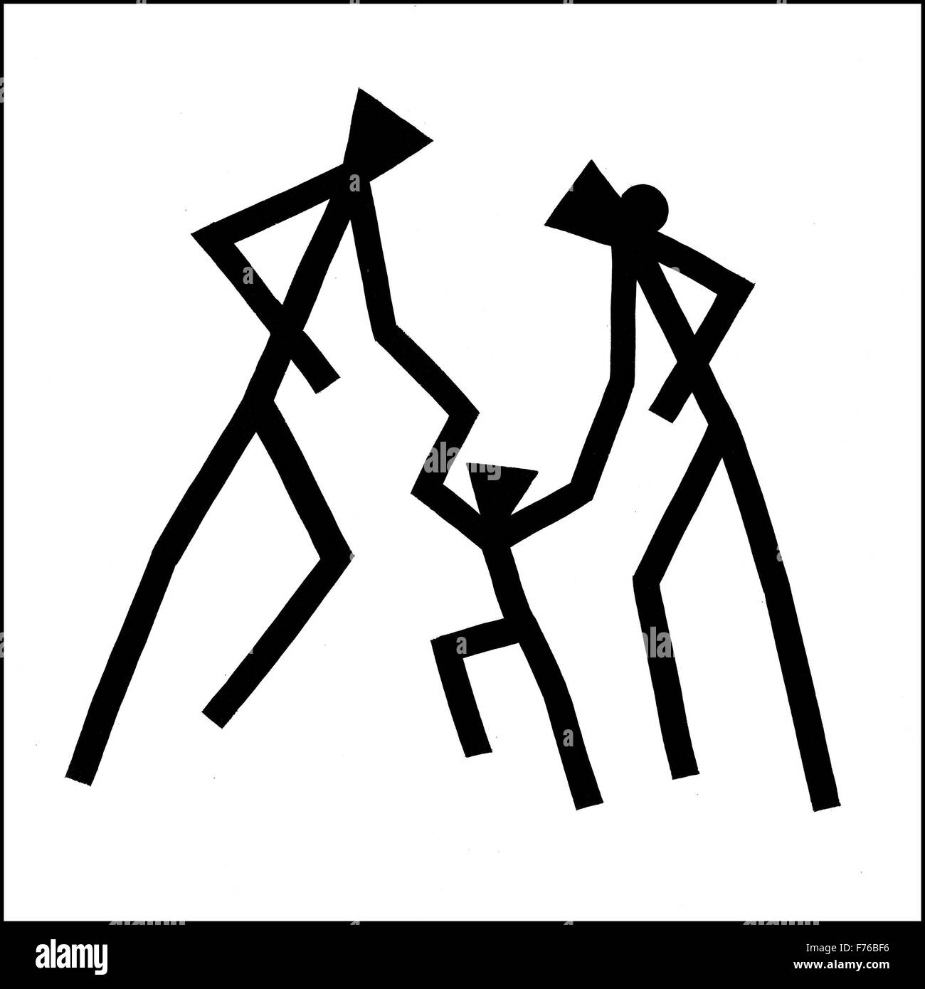 Illustrazione disegno della linea di famiglia Foto Stock